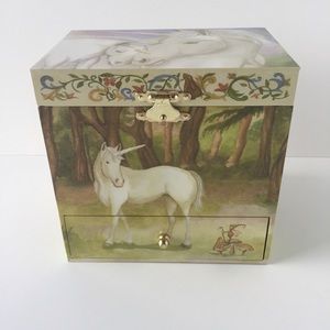 Unicorn music jewelry box with moving unicorn